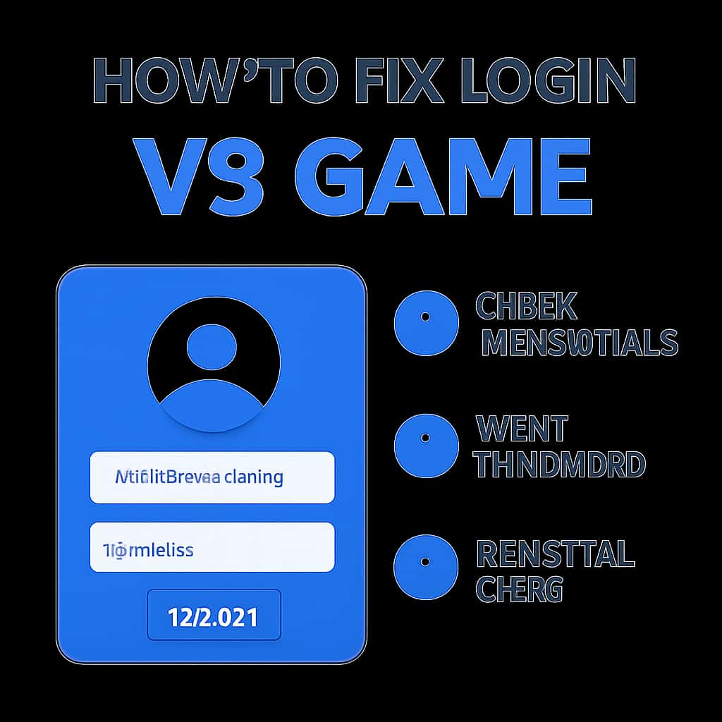 An educational diagram showcasing steps to troubleshoot V3 Game login problems.
