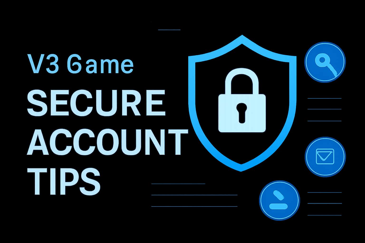 An informative graphic depicting security tips for V3 Game accounts.