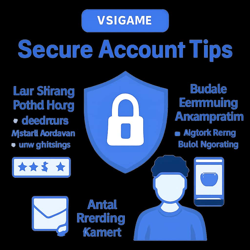 An educational illustration on securing V3 Game accounts.