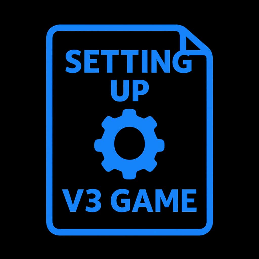 An icon representing the Setup Guide for V3 Game, highlighting user assistance.