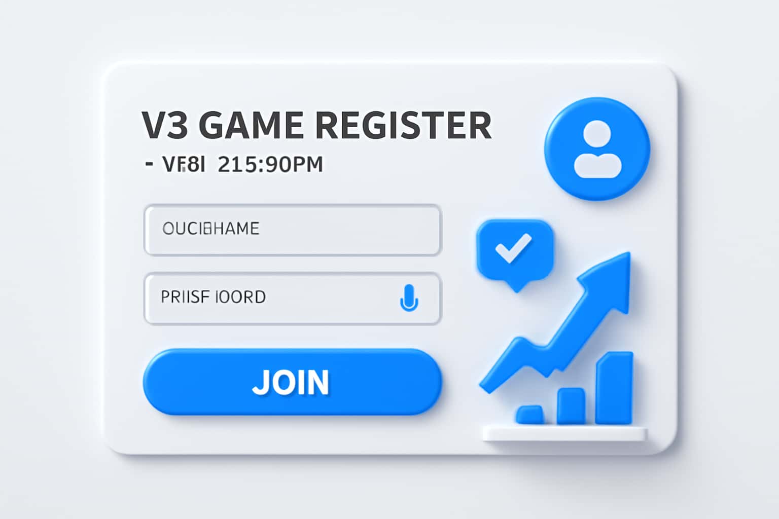 V3 Game Register - New Account Interface
