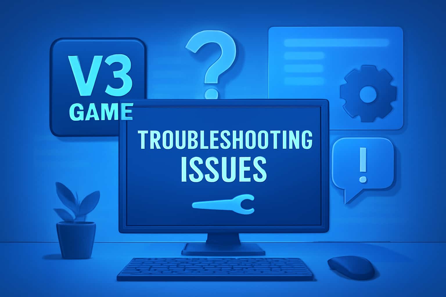An informational graphic about troubleshooting V3 Game issues.