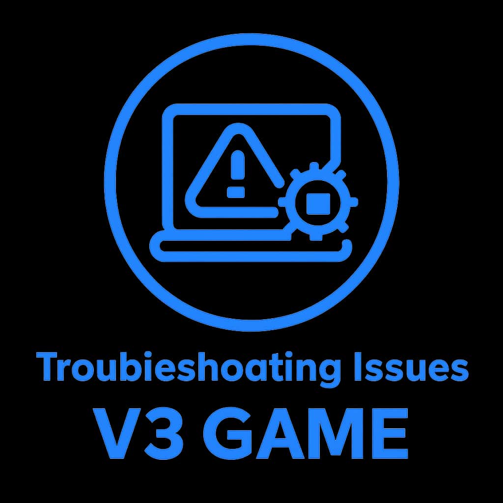 A badge symbolizing assistance for V3 Game troubleshooting.