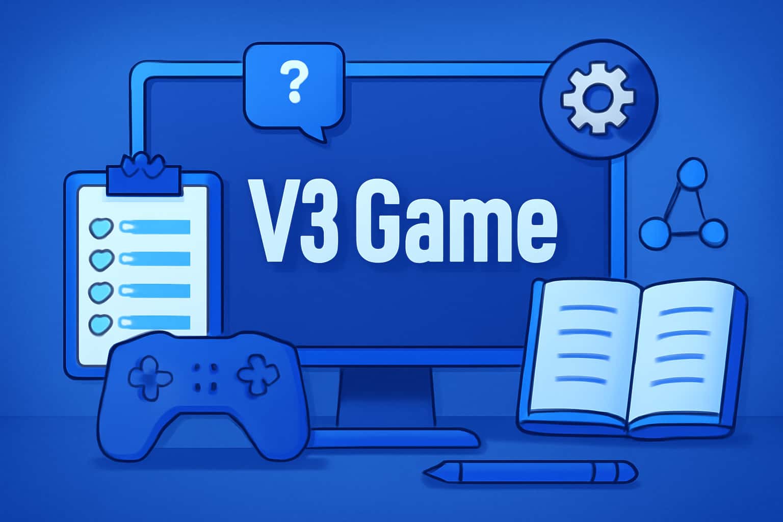Informational scene depicting the V3 Game System.