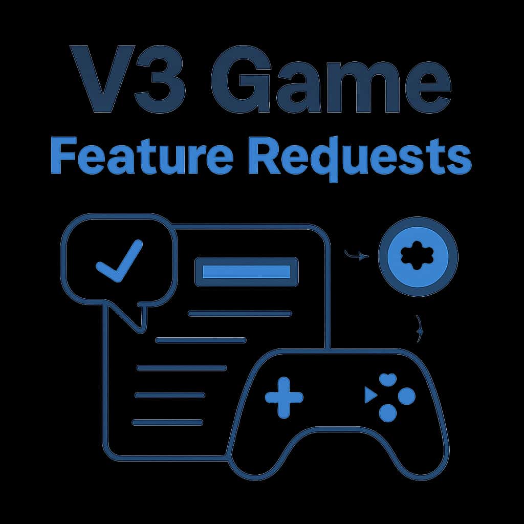 A diagram illustrating the process of submitting a V3 Game feature request.