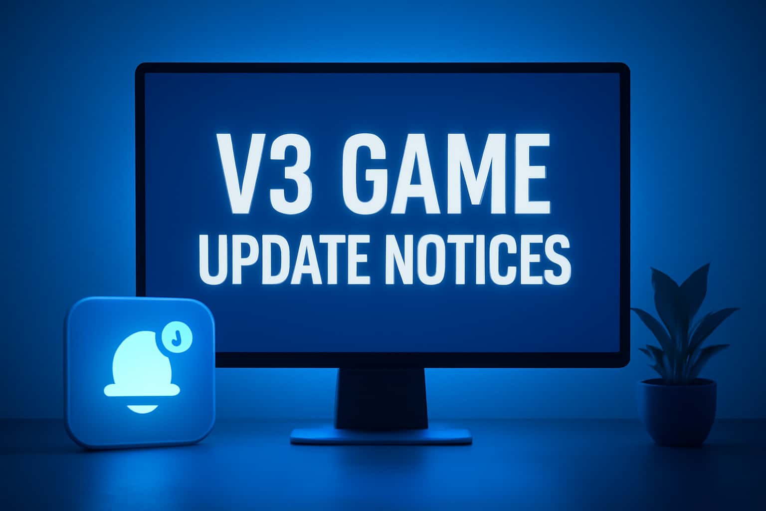 An informative setting illustrating V3 Game Update Notices in a professional style.